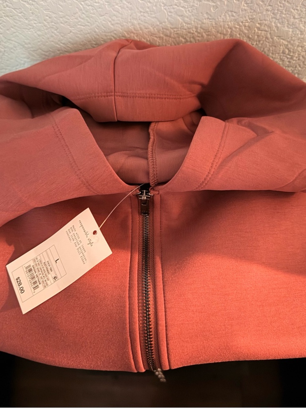 Women's Zip-Up Hoodie Sweater - Dusty Rose